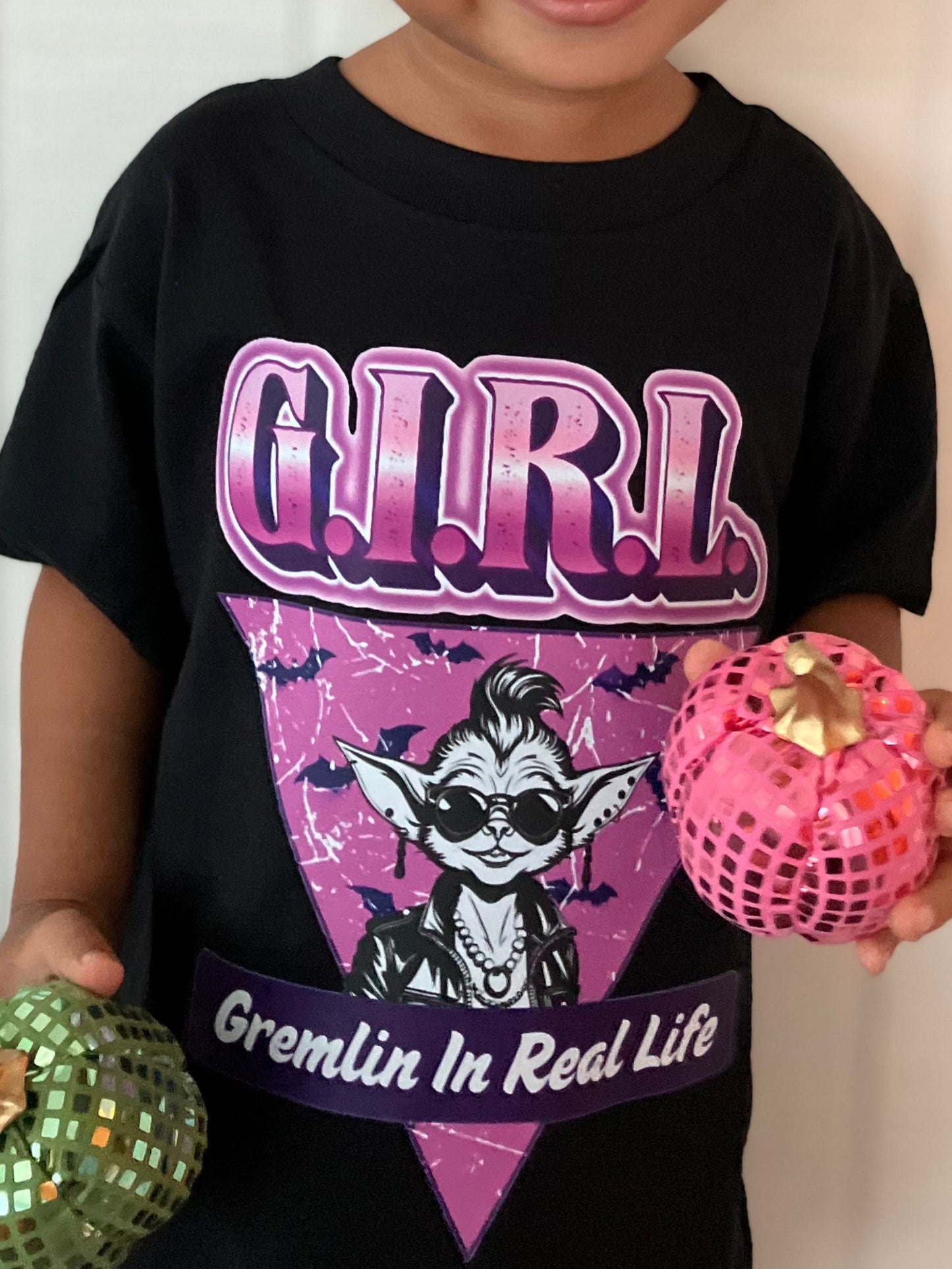 Gremlin Purple Bat Kids' T-Shirt | Spooky Streetwear for Little G.I.R.L.s